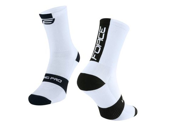 Ponožky FORCE LONG PRO, bílo-černé