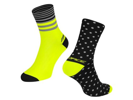 Ponožky FORCE SPOT, černo-fluo