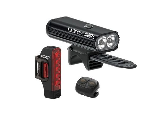 Sada světel LEZYNE LIGHT PAIR CONNECT DRIVE PRO 1000XL / STRIP CONNECT PAIR BLACK