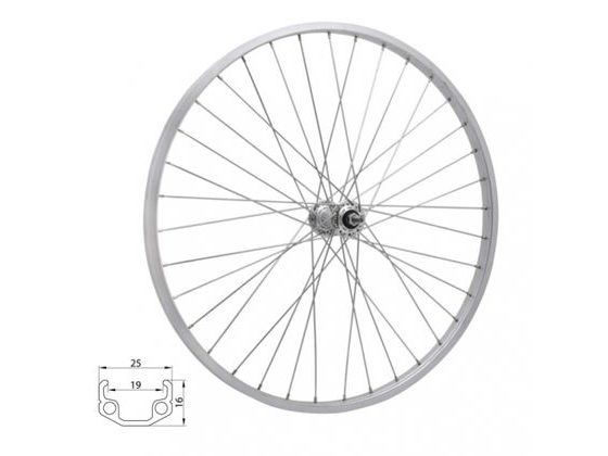 Kolo zapletené 28" 622-19 přední 36 děr stříbrné Union/CnSpoke