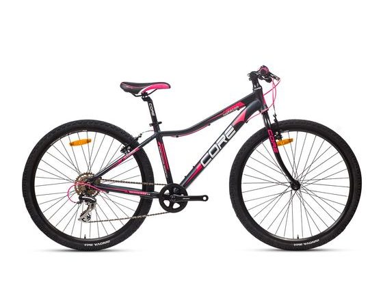 Dětské kolo Core Razor 26", černo-růžový 15", 1x9s, s pevnou vidlicí 2025