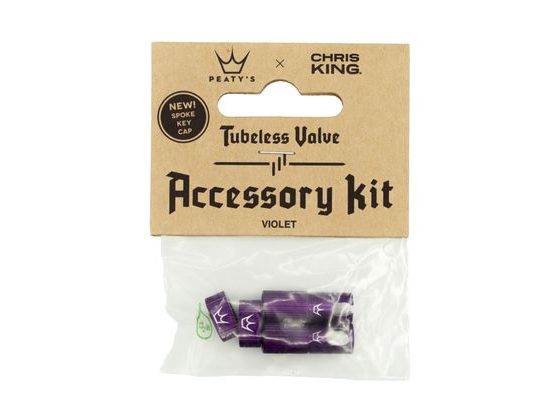 Ventilková sada PEATY'S X CHRIS KING (MK2) TUBELESS VALVES ACCESSORY KIT - Violet/Fialová