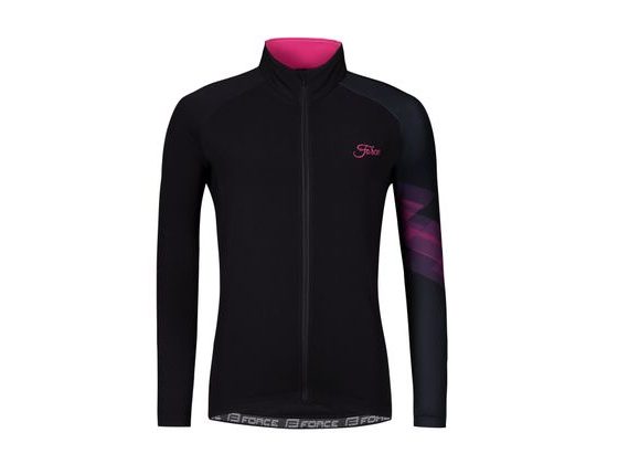 Dámský dres s dlouhým rukávem FORCE RIDGE LADY, černo-růžový