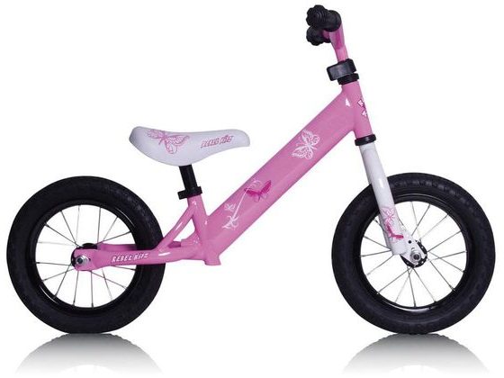 Odrážedlo Rebel Kidz Steel Air 12,5" Butterfly - Růžová