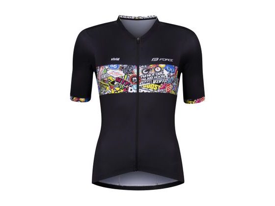 Dámský dres s krátkým rukávem FORCE VIVID LADY, černý