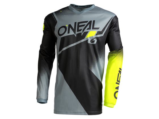 pánský dres dlouhý rukáv O'NEAL ELEMENT RACEWEAR černá/šedá/neonově žlutá