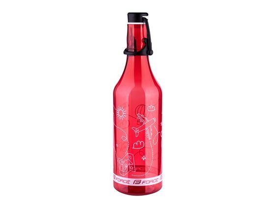 Láhev FORCE FLASK 0,5 l, transparentní červená | FORCE | Klasické láhve |  Košíky a láhve, Příslušenství | MIKEBIKE