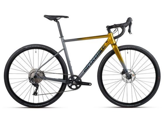 Gravel kolo Maxbike Borax - šedo/zlatý 2025