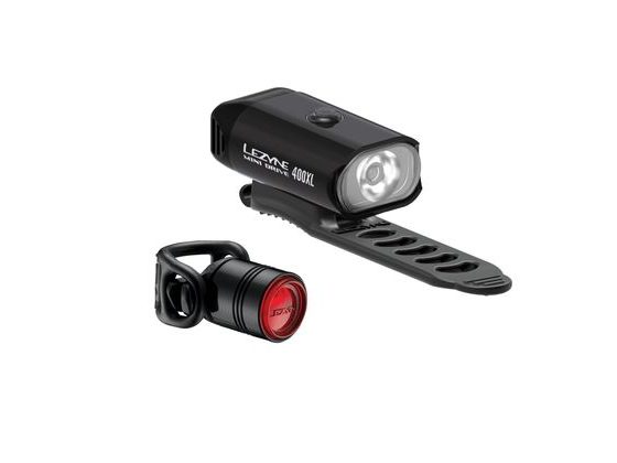 Sada světel LEZYNE LIGHT PAIR MINI DRIVE 400XL / FEMTO DRIVE PAIR BLACK GLOSS