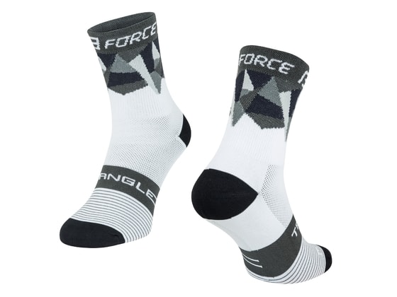 Ponožky FORCE TRIANGLE, bílo - šedo - černé