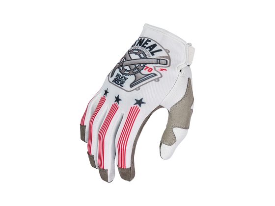 Dlouhoprsté rukavice O'NEAL MAYHEM GLOVE PISTON WHITE/BLACK/RED