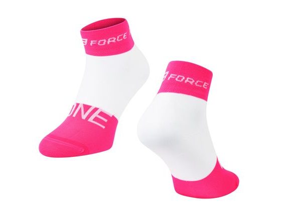 Ponožky FORCE ONE, růžovo-bílé