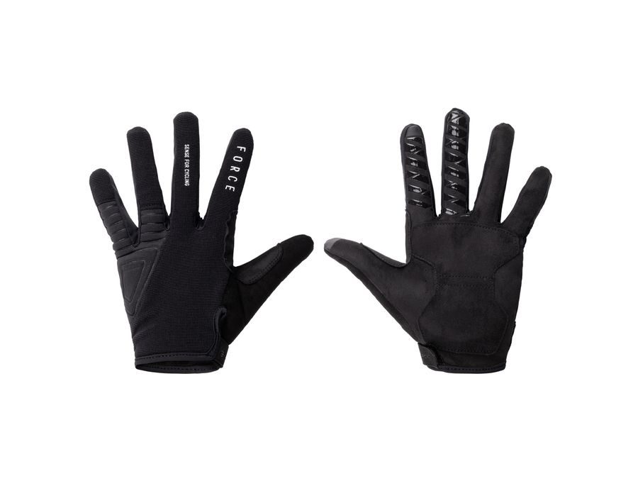 Letní dlouhoprsté rukavice FORCE MTB CRAG, černé
