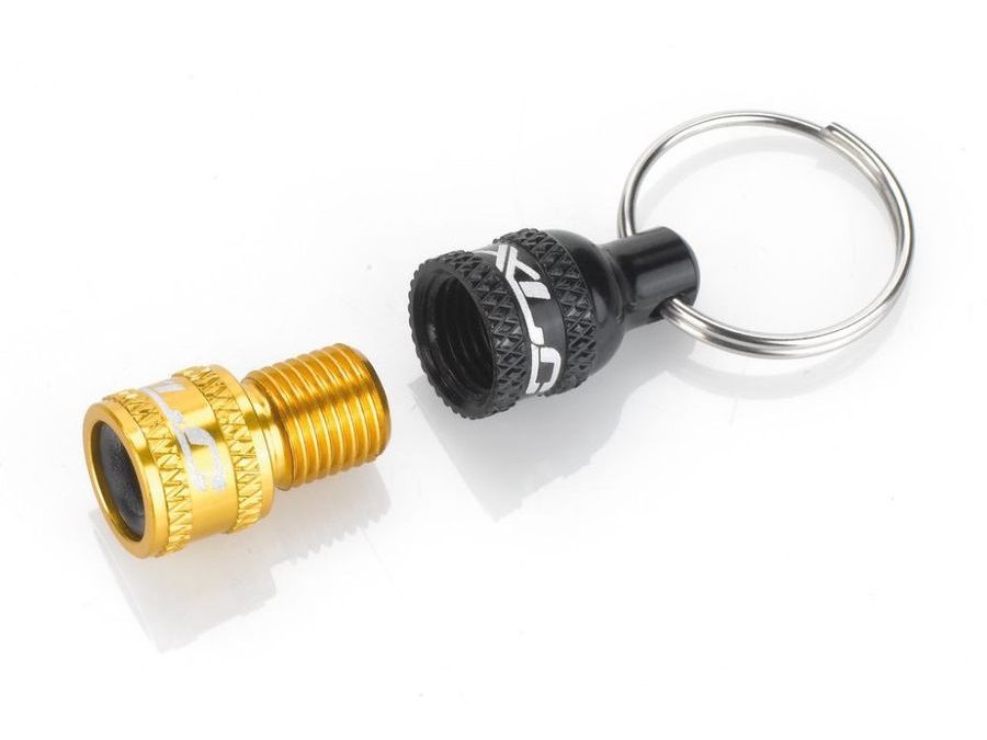 adaptér ventilku XLC včetně koncovky AV na DV/SV černo-zlatá