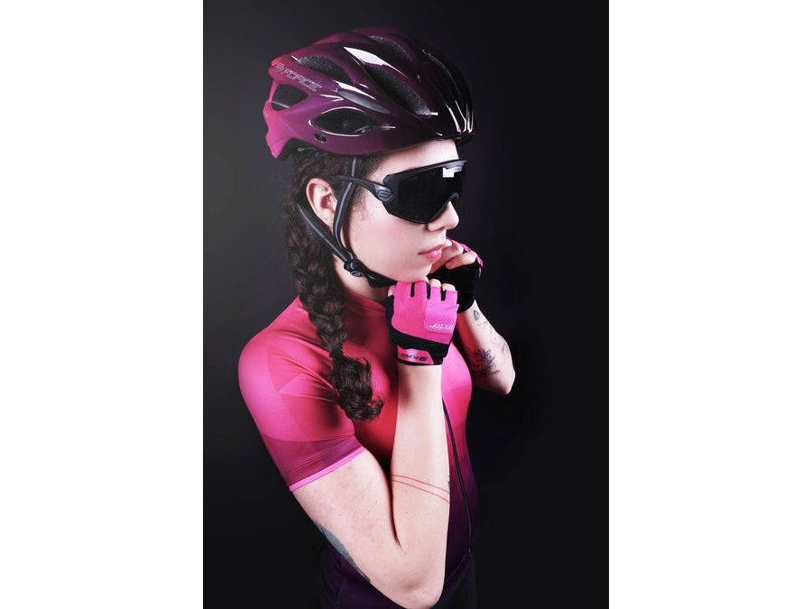 Letní krátkoprsté rukavice FORCE SECTOR LADY gel, černo-růžové