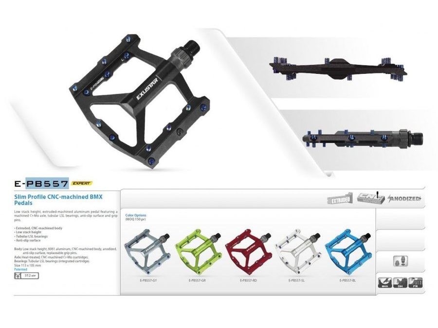 pedály BMX EXUSTAR PB557 černé