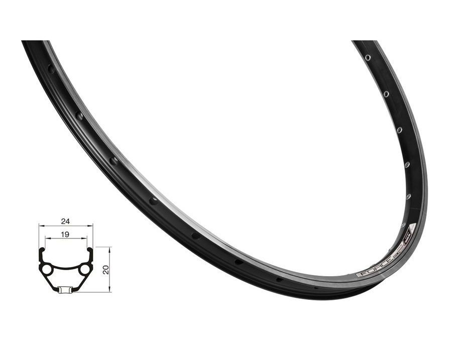 Ráfek Force CLASSIC 559x19 36děr, černý