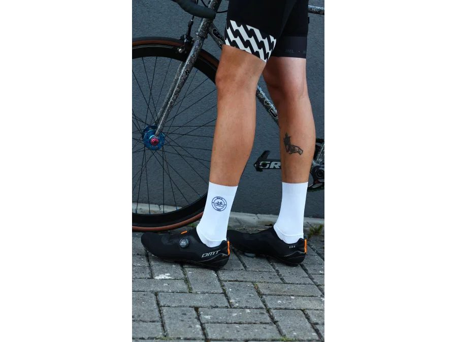 Dlouhé ponožky aero na kolo Kolo je láska, bílá