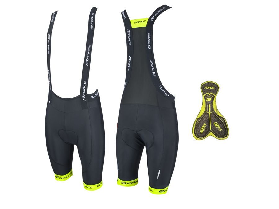 Pánské kraťasy se šráky a vložkou Force B45, černo-fluo