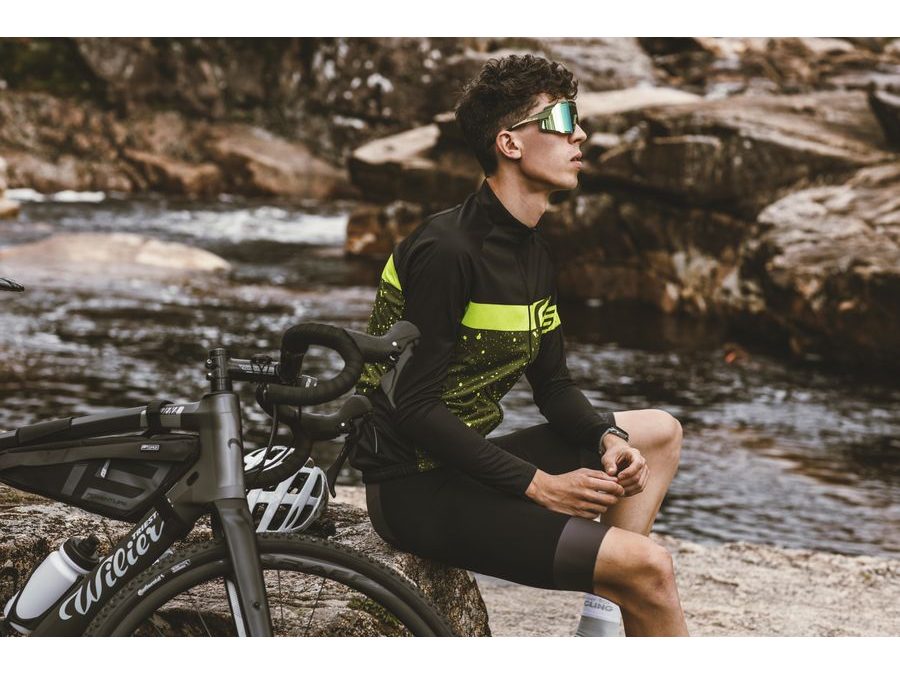 Pánský dres s dlouhým rukávem FORCE SPRAY, army-fluo