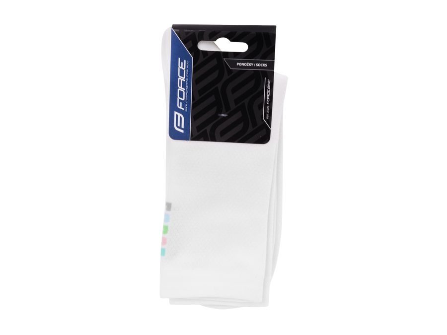 Dlouhé ponožky FORCE COLOUR, bílé