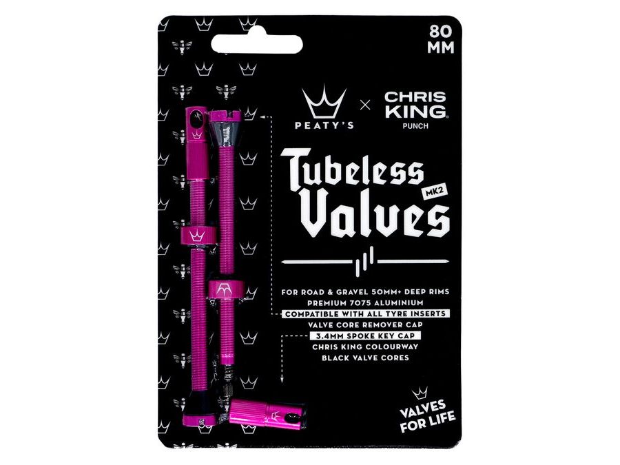 Bezdušové ventilky PEATY'S X CHRIS KING (MK2) PUNCH BEZDUŠOVÉ VENTILKY - 80MM