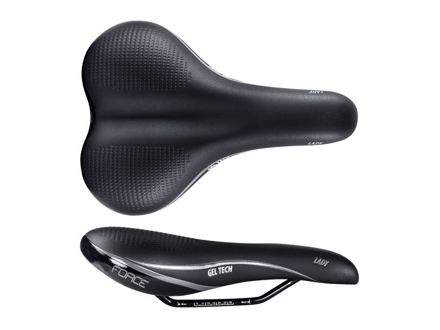Dámské sedlo FORCE LADY, GEL TECH, černé