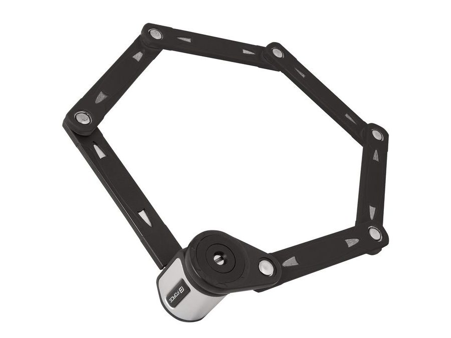 Zámek skládací FORCE FOLD, 80 cm, 6 článků, černý+držák
