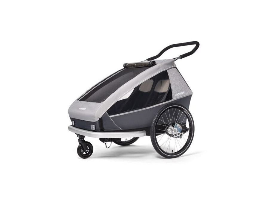 Odpružený vozík za kolo CROOZER KID FOR 2 Keeke STONE GREY 2020 2v1