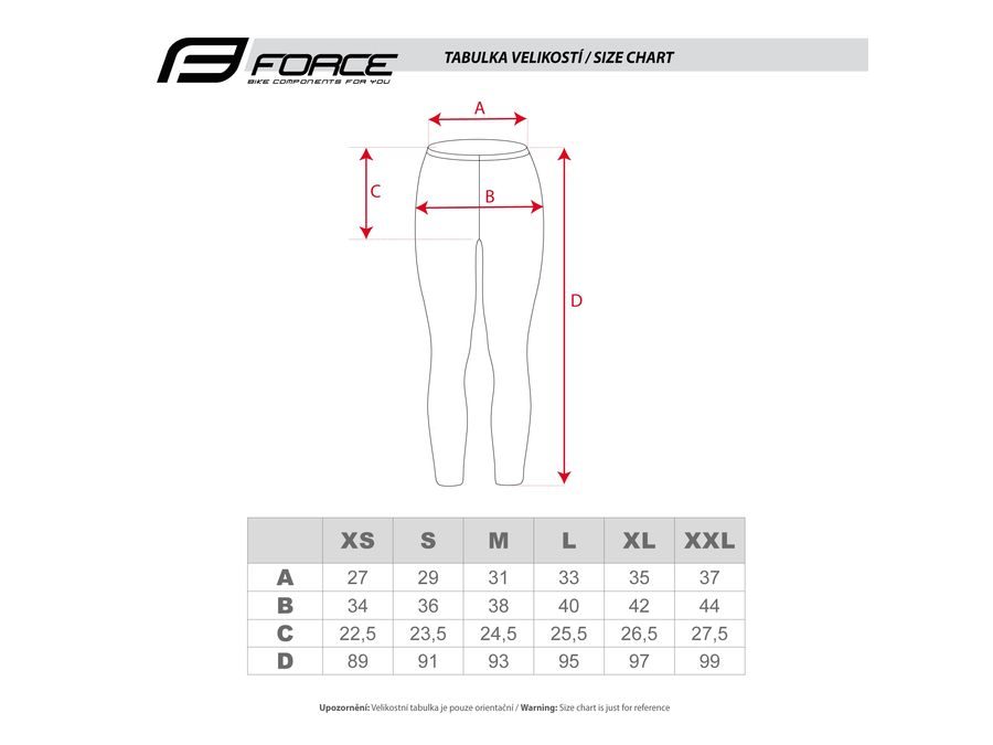 Dámské legíny do pasu bez vložky FORCE SIMPLE LADY, černé