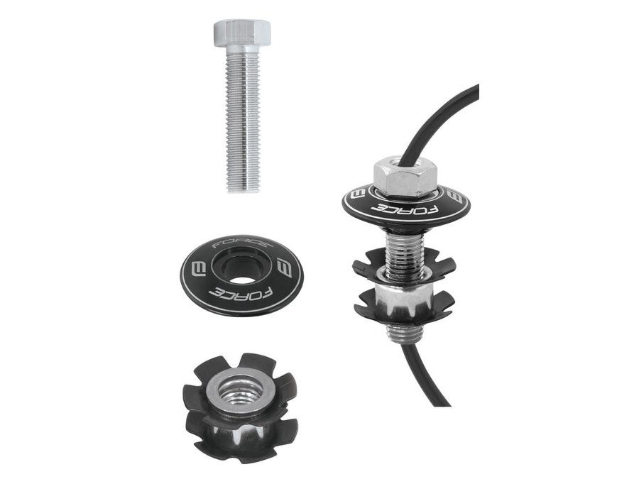 Ježek do vidlice FORCE s dírou BMX 1 1/8" Al, černý