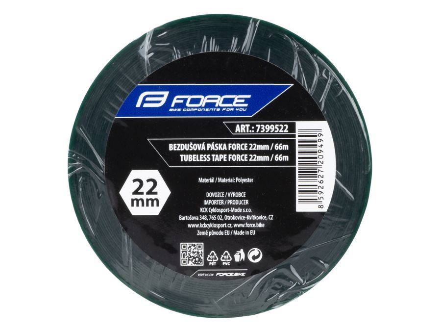 páska bezdušová FORCE Tubeless lepící 22mm x 66m
