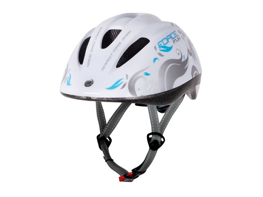 Dětská helma FORCE FUN FLOWERS, bílo-šedo-modrá