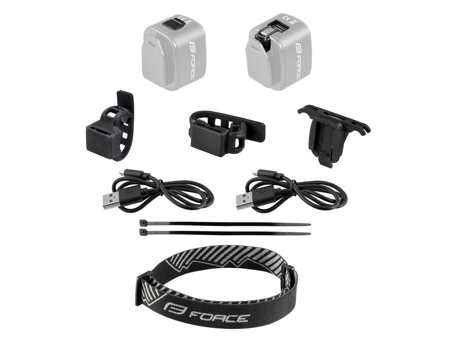 Sada blikaček FORCE FLEA 200 LM, USB přední+zadní