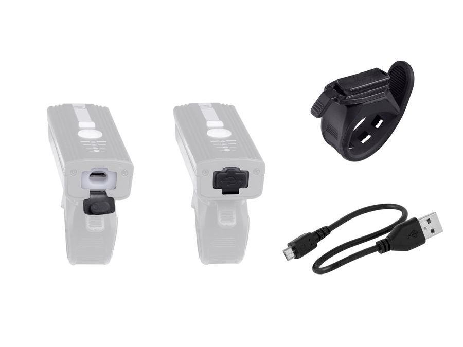 Světlo přední FORCE ALERT 350LM USB, černé