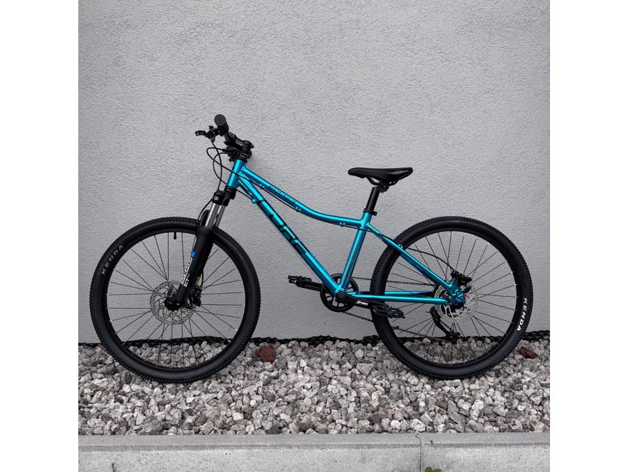 Dětské kolo Core Nipper 24", jednopřevodník, chromovaný modrý, hydraulické MT-200, Z-565 - odpružená vidlice