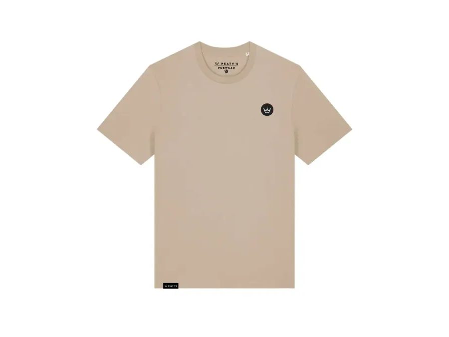 Tričko PEATY'S PUBWEAR TRIKO S KRÁTKÝM RUKÁVEM EMBROIDERED CROWN DESERT DUST