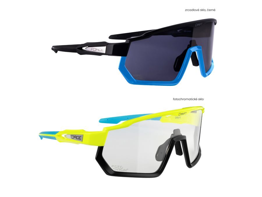 brýle F DRIFT 1x fluo+1x černé,foto+čer. sklo SADA