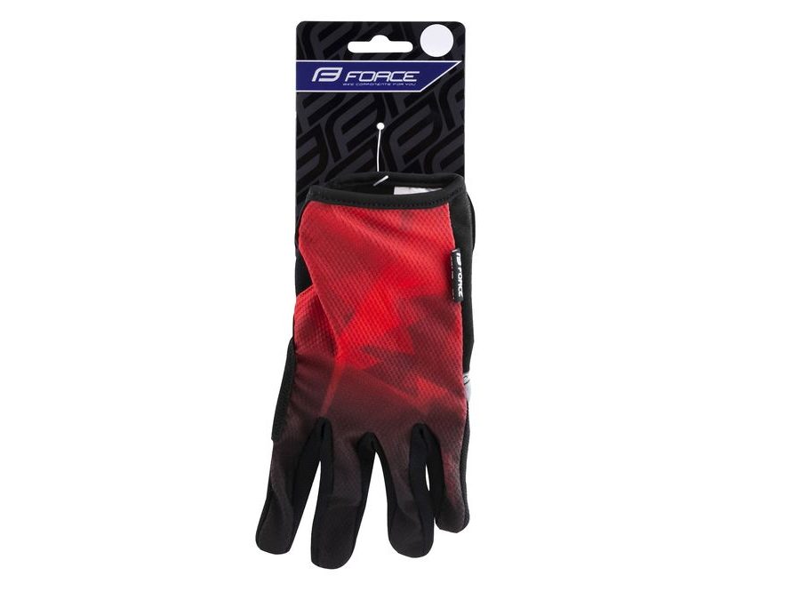 Letní dlouhoprsté rukavice FORCE MTB CORE, červené
