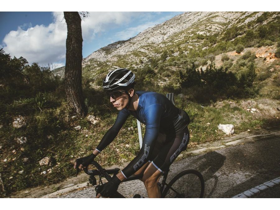 Pánský dres s dlouhým rukávem FORCE SMOOTH, modro-černý