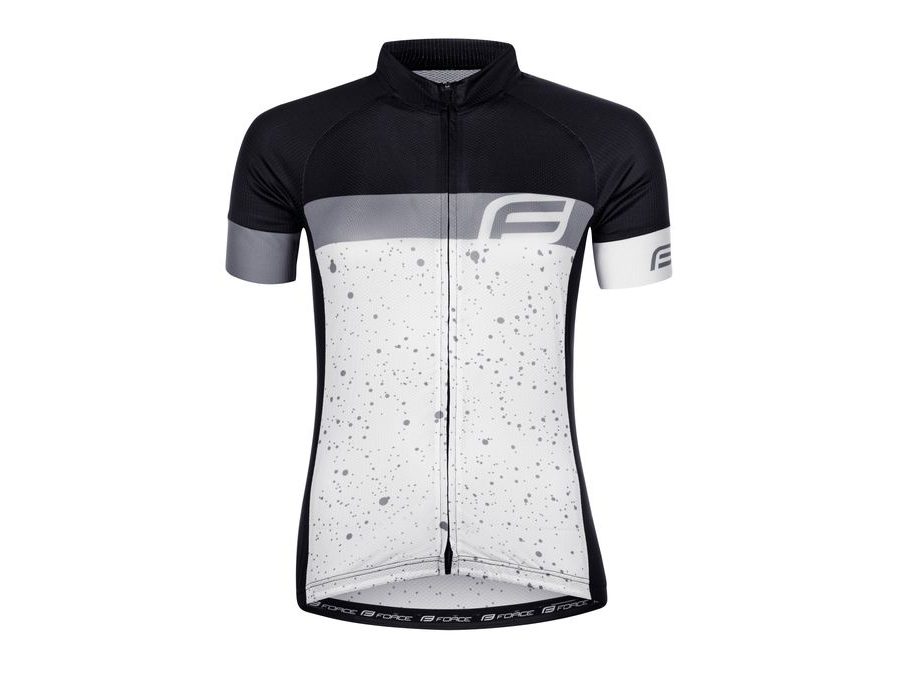 Dámský dres FORCE SPRAY LADY krátký rukáv, bílo-černý