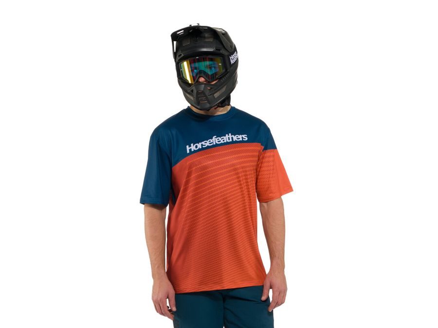 Pánský dres s krátkým rukávem HORSEFEATHERS Quantum, petrol-burnt orange