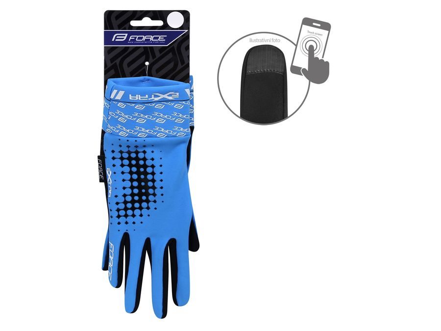 Podzimní/zimní rukavice FORCE EXTRA, modré