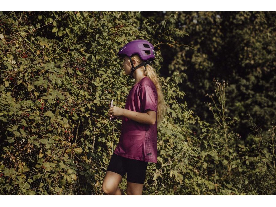 Dámský dres FORCE MTB MOUNT LADY krátký rukáv, fialový