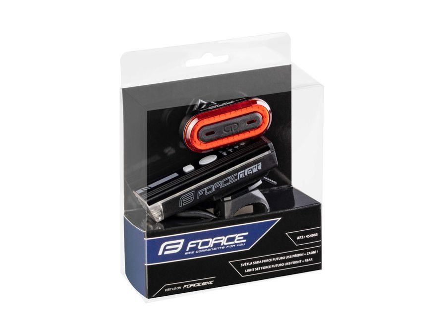 Sada světel FORCE FUTURO USB přední+zadní