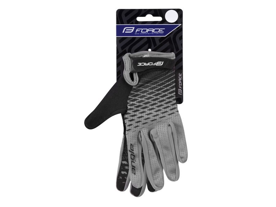 Dětské dlouhoprsté rukavice FORCE KID MTB ANGLE, šedo-černé