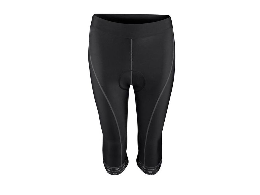 Dámské 3/4 kalhoty do pasu s vložkou FORCE LADY BIKE, černé