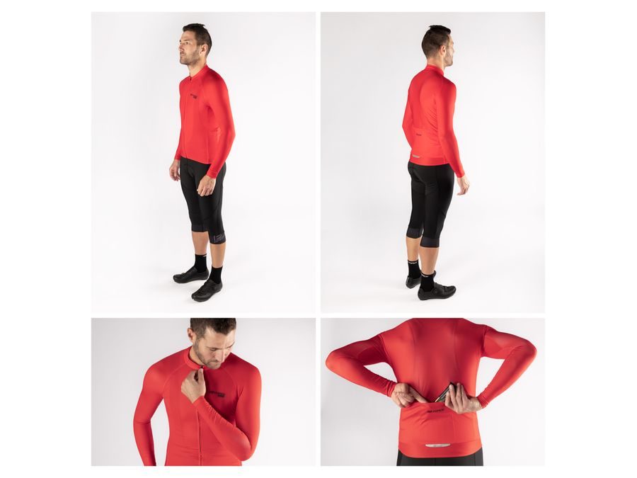 Pánský dres s dlouhým rukávem FORCE PURE, červený