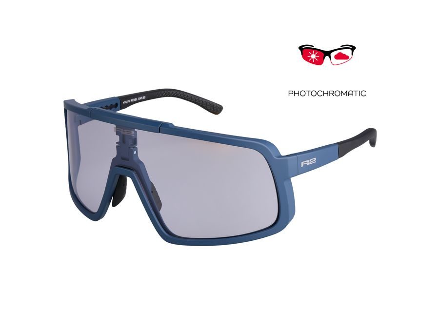 Fotochromatické sportovní sluneční brýle R2 REVEL AT027G, modro-šedé