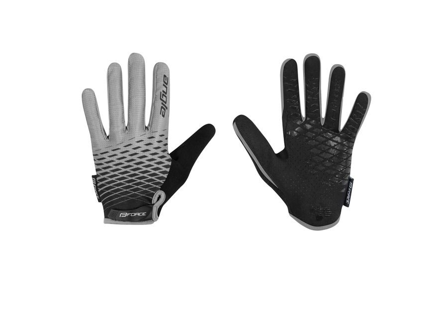 Dětské dlouhoprsté rukavice FORCE KID MTB ANGLE, šedo-černé